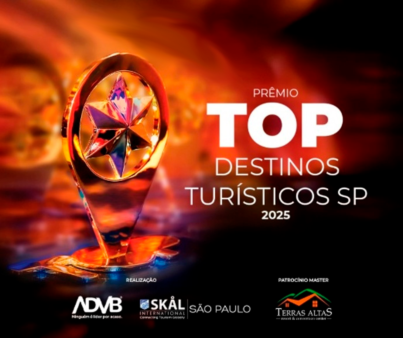 Prêmio Top Destinos Turísticos anunciará ao vivo quais municípios são Top Finalistas no estado de SP